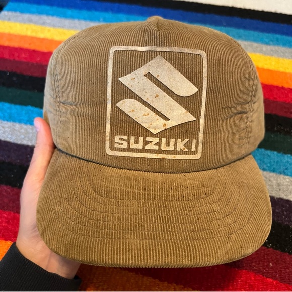 Vintage YoungAn Suzuki Corduroy Foam SnapBack Hat - Picture 10 of 15